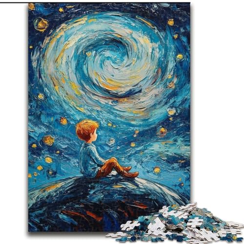 1000-teiliges Puzzle für Erwachsene und Jugendliche, Der kleine Prinz des Nachthimmels, Stressabbau, schwierige Herausforderung, Wichtelgeschenke (Größe 26x38cm) von LiJianXXE