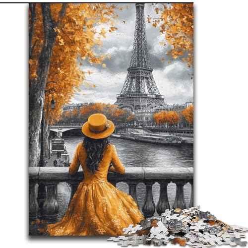 1000-teiliges Puzzle für Erwachsene und Jugendliche, Eiffelturm, Spielzeug, Lernspiele, Stressabbau, Stärkung der Liebe zwischen Paaren (Größe 50x75cm) von LiJianXXE