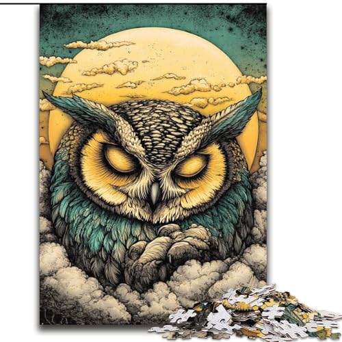 1000-teiliges Puzzle für Erwachsene und Jugendliche, Eulenkunst, für Kinder ab 14 Jahren, Lernspiel, Herausforderung, Spielzeug, Geschenk zum Geburtstag (Größe 26x38cm) von LiJianXXE