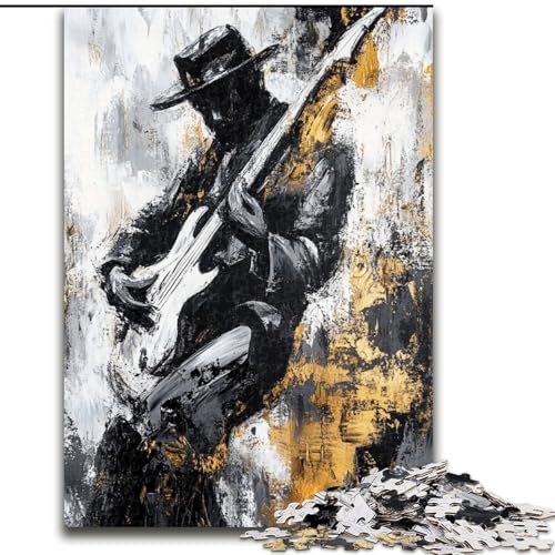 1000-teiliges Puzzle für Erwachsene und Jugendliche, Gitarre Spielen, Ölgemälde, Spielzeug, Lernspiele, Stressabbau, Stärkung der Liebe zwischen Paaren (Größe 50x75cm) von LiJianXXE