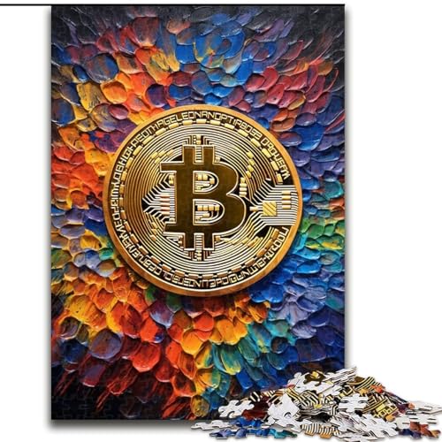1000-teiliges Puzzle für Erwachsene und Jugendliche, Graffiti-Bitcoin, Spielzeug, Lernspiele, stressabbauende Wanddekoration (Größe 50x75cm) von LiJianXXE