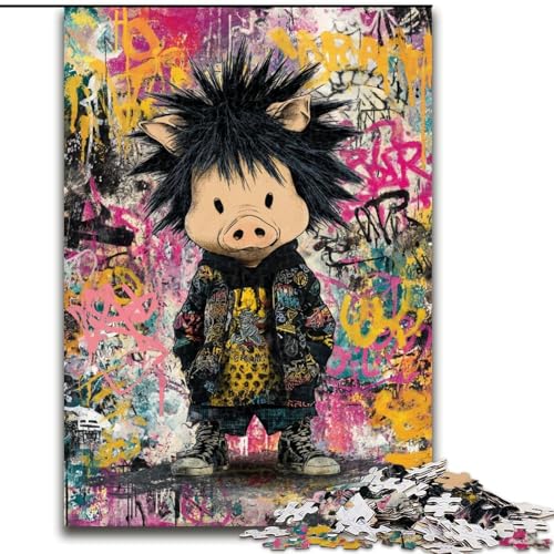 1000-teiliges Puzzle für Erwachsene und Jugendliche, Graffiti-Kunst, Spielzeug, Lernspiele, Stressabbau, Stärkung der Liebe zwischen Paaren (Größe 50x75cm) von LiJianXXE