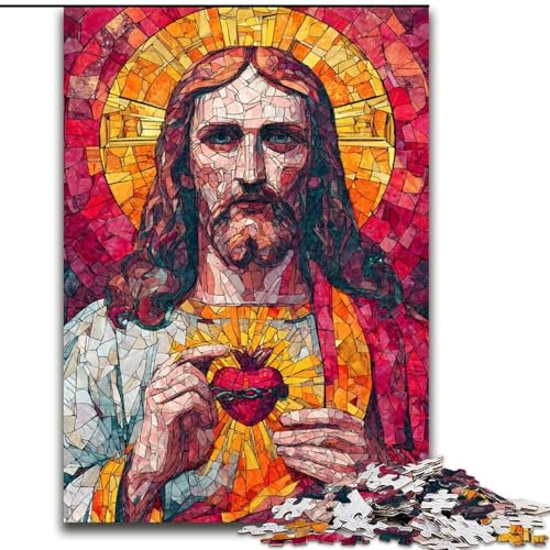1000-teiliges Puzzle für Erwachsene und Jugendliche, Jesus-Kunst, für Kinder ab 14 Jahren, Lernspiel, Herausforderung, Spielzeug, Geschenk zum Geburtstag (Größe 50x75cm) von LiJianXXE