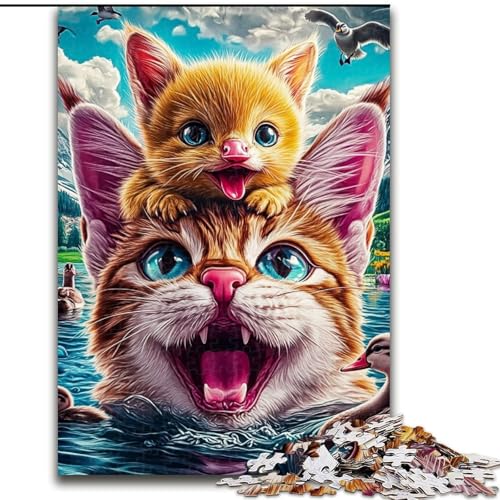 1000-teiliges Puzzle für Erwachsene und Jugendliche, Katzen und Kätzchen, Spielzeug, Lernspiele, Stressabbau, Stärkung der Liebe zwischen Paaren (Größe 50x75cm) von LiJianXXE