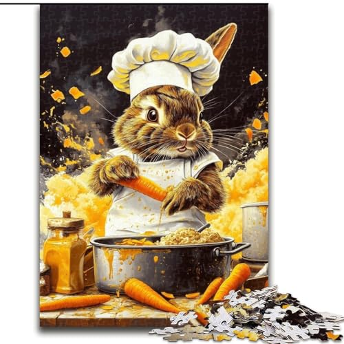 1000-teiliges Puzzle für Erwachsene und Jugendliche, Kochhase, für Lernspiele, Herausforderungsspielzeug, einzigartige Heimdekoration und Geschenke (Größe 26x38cm) von LiJianXXE