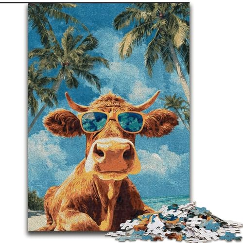 1000-teiliges Puzzle für Erwachsene und Jugendliche, Kühe am Meer, Spielzeug, Lernspiele, Stressabbau, Stärkung der Liebe zwischen Paaren (Größe 50x75cm) von LiJianXXE