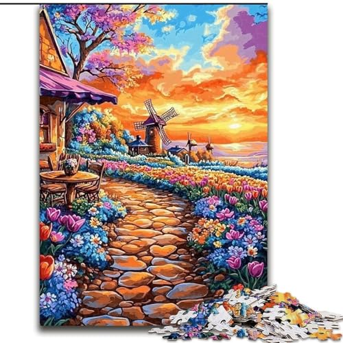 1000-teiliges Puzzle für Erwachsene und Jugendliche, Küstendorf, Spielzeug, Lernspiele, Stressabbau, Stärkung der Liebe zwischen Paaren (Größe 26x38cm) von LiJianXXE