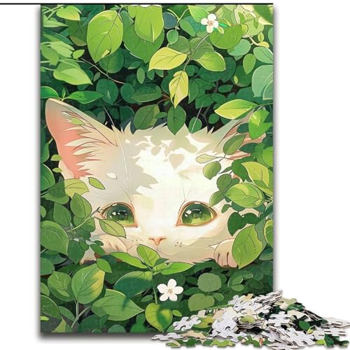 1000-teiliges Puzzle für Erwachsene und Jugendliche, Kunstkatze, Spielzeug, Lernspiele, Stressabbau, Stärkung der Liebe zwischen Paaren (Größe 50x75cm) von LiJianXXE