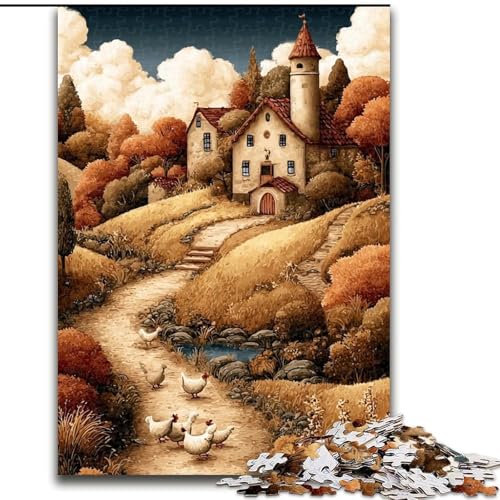 1000-teiliges Puzzle für Erwachsene und Jugendliche, Landschaftskunst, Spielzeug, Lernspiele, stressabbauende Wanddekoration (Größe 26x38cm) von LiJianXXE
