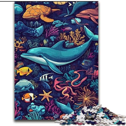 1000-teiliges Puzzle für Erwachsene und Jugendliche, Meerestierwelt, Spielzeug, Lernspiele, Stressabbau, Stärkung der Liebe zwischen Paaren (Größe 26x38cm) von LiJianXXE
