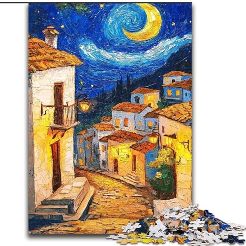 1000-teiliges Puzzle für Erwachsene und Jugendliche, Nachthimmelhaus, Spielzeug, Lernspiele, Stressabbau, Stärkung der Liebe zwischen Paaren (Größe 26x38cm) von LiJianXXE