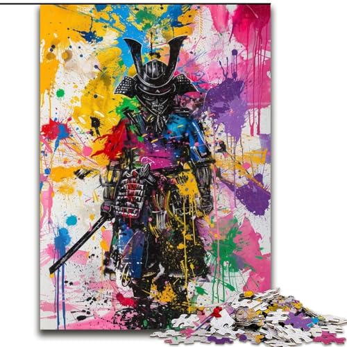 1000-teiliges Puzzle für Erwachsene und Jugendliche, Ninja-Samurai-Ölgemälde, Spielzeug, Lernspiele, Stressabbau, Stärkung der Liebe zwischen Paaren (Größe 26x38cm) von LiJianXXE