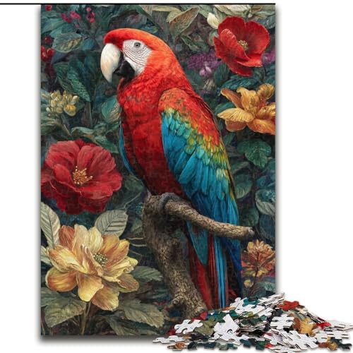 1000-teiliges Puzzle für Erwachsene und Jugendliche, Papageienblumen, Spielzeug, Lernspiele, stressabbauende Wanddekoration (Größe 26x38cm) von LiJianXXE
