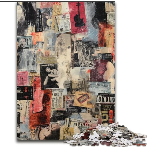 1000-teiliges Puzzle für Erwachsene und Jugendliche, Paris-Collage, Spielzeug, Lernspiele, Stressabbau, Stärkung der Liebe zwischen Paaren (Größe 50x75cm) von LiJianXXE
