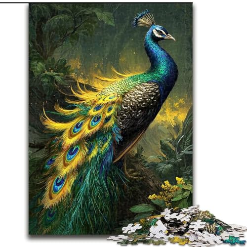 1000-teiliges Puzzle für Erwachsene und Jugendliche, Pfauenkunst, für Kinder ab 14 Jahren, Lernspiel, Herausforderung, Spielzeug, Geschenk zum Geburtstag (Größe 50x75cm) von LiJianXXE