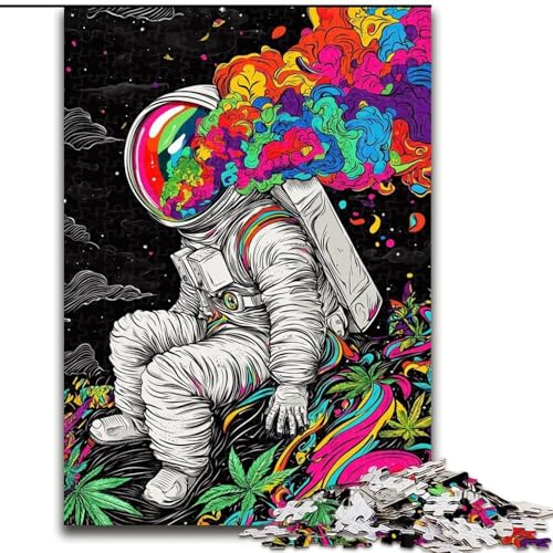 1000-teiliges Puzzle für Erwachsene und Jugendliche, Psychedelischer Astronaut, Spielzeug, Lernspiele, stressabbauende Wanddekoration (Größe 26x38cm) von LiJianXXE