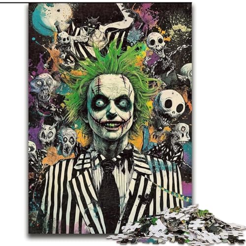 1000-teiliges Puzzle für Erwachsene und Jugendliche, Skelett-Clown, für Lernspiele, Herausforderungsspielzeug, einzigartige Heimdekoration und Geschenke (Größe 26x38cm) von LiJianXXE