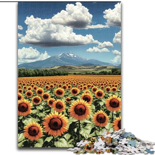 1000-teiliges Puzzle für Erwachsene und Jugendliche, Sonnenblume, Spielzeug, Lernspiele, stressabbauende Wanddekoration (Größe 50x75cm) von LiJianXXE