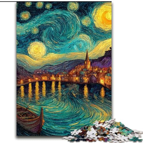 1000-teiliges Puzzle für Erwachsene und Jugendliche, Sternenhimmelboot, Familienspiel und einzigartige Heimdekoration und Geschenke für 14-Jährige (Größe 50x75cm) von LiJianXXE