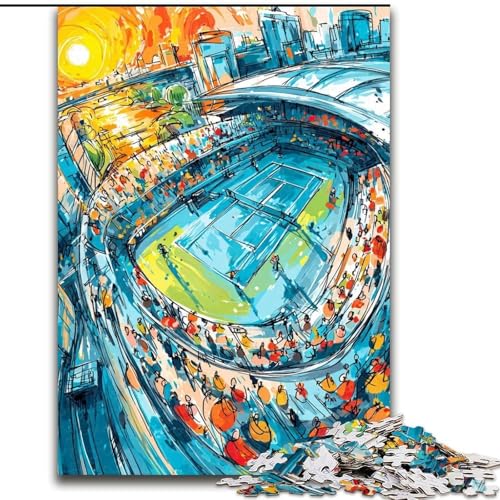 1000-teiliges Puzzle für Erwachsene und Jugendliche, Tennis-Sporthalle, Spielzeug, Lernspiele, Stressabbau, Stärkung der Liebe zwischen Paaren (Größe 26x38cm) von LiJianXXE