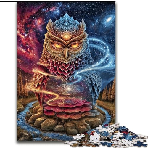 1000-teiliges Puzzle für Erwachsene und Jugendliche, Tier-Fantasie-Eule, Spielzeug, Lernspiele, Stressabbau, Stärkung der Liebe zwischen Paaren (Größe 26x38cm) von LiJianXXE