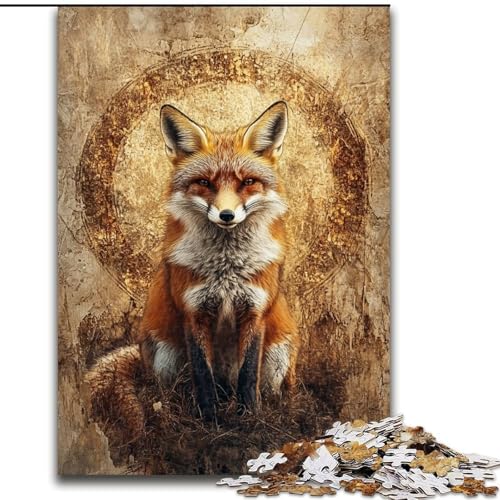 1000-teiliges Puzzle für Erwachsene und Jugendliche, Tierfuchs, für Lernspiele, Herausforderungsspielzeug, einzigartige Heimdekoration und Geschenke (Größe 50x75cm) von LiJianXXE