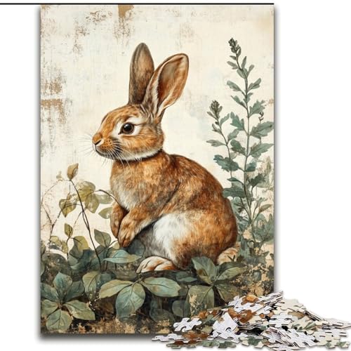 1000-teiliges Puzzle für Erwachsene und Jugendliche, Tierkaninchen, für Lernspiele, Herausforderungsspielzeug, einzigartige Heimdekoration und Geschenke (Größe 50x75cm) von LiJianXXE
