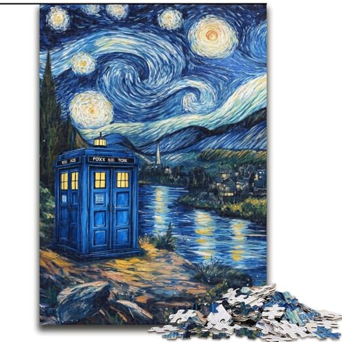 1000-teiliges Puzzle für Erwachsene und Jugendliche, Van Gogh Night Sky Gate, Spielzeug, Lernspiele, stressabbauende Wanddekoration (Größe 50x75cm) von LiJianXXE