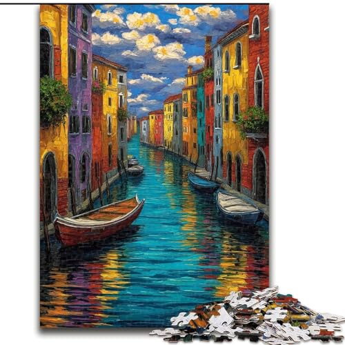 1000-teiliges Puzzle für Erwachsene und Jugendliche, Venedig, Italien, Spielzeug, Lernspiele, stressabbauende Wanddekoration (Größe 26x38cm) von LiJianXXE