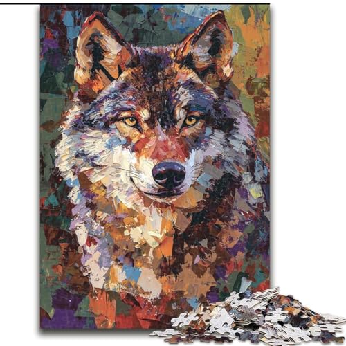 1000-teiliges Puzzle für Erwachsene und Jugendliche, Wolfskunst, entspannendes intellektuelles Lernspielzeug, Geburtstagsgeschenk, Geschenke (Größe 50x75cm) von LiJianXXE