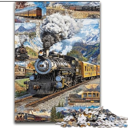 1000-teiliges Puzzle für Erwachsene und Jugendliche, Zugcollage, für Kinder ab 14 Jahren, Lernspiel, Herausforderung, Spielzeug, Geschenk zum Geburtstag (Größe 26x38cm) von LiJianXXE