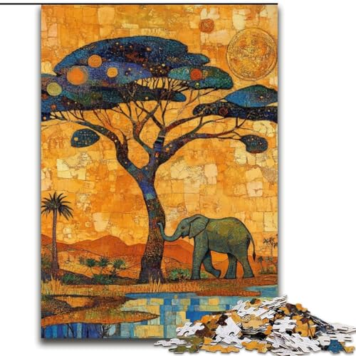 1000-teiliges Puzzle für Erwachsene und Jugendliche, afrikanische Graslandschaften, für Kinder ab 14 Jahren, Lernspiel, Herausforderung, Spielzeug, Geschenk zum Geburtstag (Größe 50x75cm) von LiJianXXE