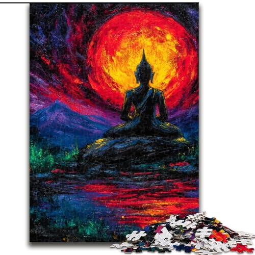 1000-teiliges Puzzle für Erwachsene und Jugendliche, geheimnisvolle Buddha-Statue, Spielzeug, Lernspiele, Stressabbau, Stärkung der Liebe zwischen Paaren (Größe 26x38cm) von LiJianXXE