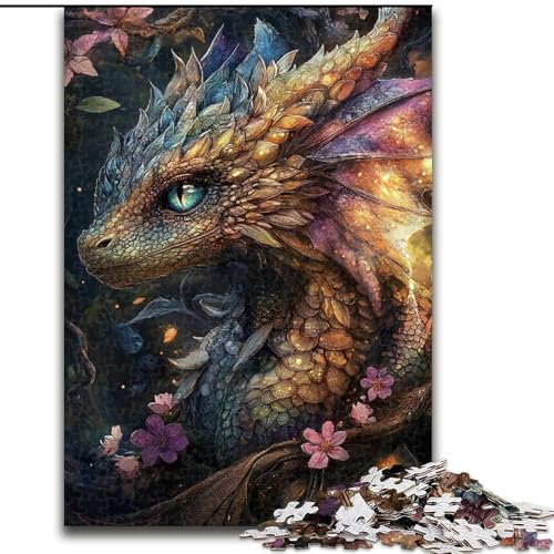 1000-teiliges Puzzle für Erwachsene und Jugendliche, geheimnisvoller Fliegender Drache, Spielzeug, Lernspiele, Stressabbau, Stärkung der Liebe zwischen Paaren (Größe 50x75cm) von LiJianXXE