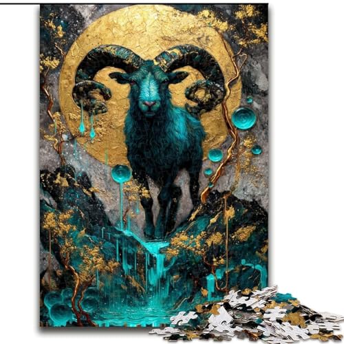 1000-teiliges Puzzle für Erwachsene und Jugendliche, magische Ziege, Spielzeug, Lernspiele, Stressabbau, Stärkung der Liebe zwischen Paaren (Größe 50x75cm) von LiJianXXE