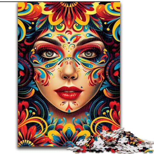 1000-teiliges Puzzle für Erwachsene und Jugendliche, schöne Frau, Spielzeug, Lernspiele, stressabbauende Wanddekoration (Größe 26x38cm) von LiJianXXE