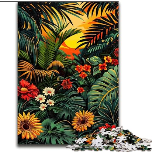 1000-teiliges Puzzle für Erwachsene und Jugendliche, tropischer Regenwald, Spielzeug, Lernspiele, stressabbauende Wanddekoration (Größe 26x38cm) von LiJianXXE