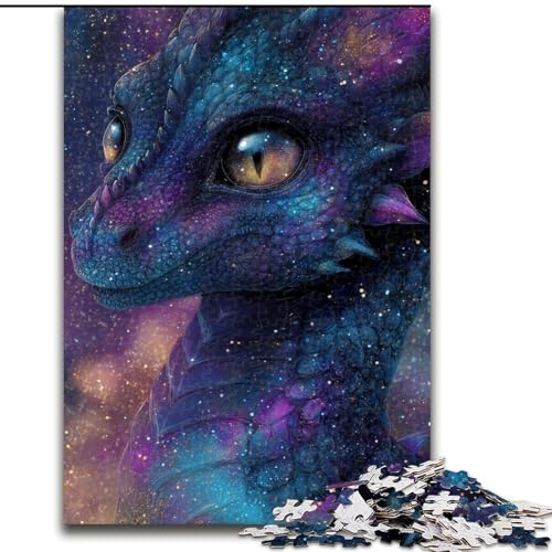 1000-teiliges Puzzle für Erwachsene und Jugendliche, wunderschöner Drache mit funkelnder Galaxie, Spielzeug, Lernspiele, stressabbauende Wanddekoration (Größe 50x75cm) von LiJianXXE
