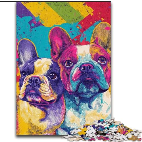 1000-teiliges Puzzle für Erwachsene und Jugendliche,Bunte französische Bulldogge,für Kinder ab 14 Jahren,als Lernspiel,als Herausforderung,als Spielzeug,als Geschenk zum Geburtstag (Größe 26x38cm) 1000-teiliges Puzzle für Erwachsene und Jugendliche,Bunte französische Bulldogge,für Kinder ab 14 Jahren,als Lernspiel,als Herausforderung,als Spielzeug,als Geschenk zum Geburtstag (Größe 26x38cm) von LiJianXXE