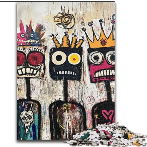 1000-teiliges Puzzle für Erwachsene und Jugendliche im Basquiat-Stil, Lernspielzeug, Familienspiele, einzigartige Geburtstags- und Geschenkideen (Größe 26x38cm) von LiJianXXE