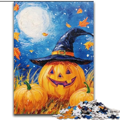 1000-teiliges Puzzle für Erwachsene und Teenager, Kürbis-Zauberer, Spielzeug, Lernspiele, Stressabbau, Stärkung der Liebe zwischen Paaren (Größe 50x75cm) von LiJianXXE