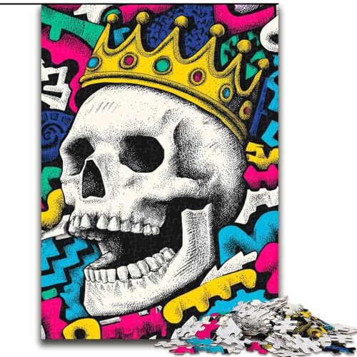 1000-teiliges Puzzle für Erwachsene und Teenager, Skelettkönig, Spielzeug, Lernspiele, Stressabbau, Stärkung der Liebe zwischen Paaren (Größe 26x38cm) von LiJianXXE