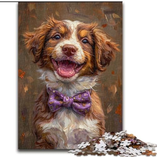 1000-teiliges Puzzle für Erwachsene und Teenager, glücklicher Hund, Spielzeug, Lernspiele, Stressabbau, Stärkung der Liebe zwischen Paaren (Größe 50x75cm) von LiJianXXE