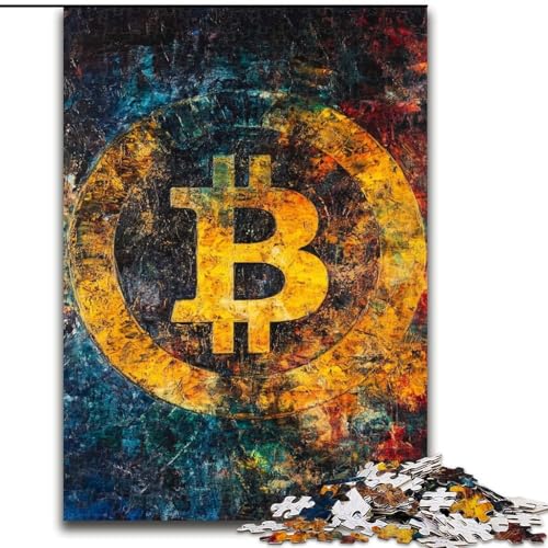 1000-teiliges Puzzle für Jugendliche und Erwachsene, Bitcoin, hilft dem Gehirn, süchtig machendes Spielzeug zu trainieren, um Geduld zu fördern und das Gedächtnis zu verbessern (Größe 26x38cm) von LiJianXXE