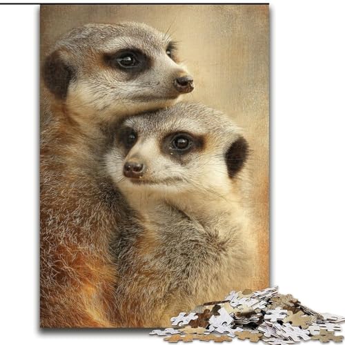 1000-teiliges Puzzle für Teenager, Erdmännchen-Geschenke, Lernspielzeug, Familienspiele, einzigartige Geburtstags- und Geschenkideen (Größe 26x38cm) von LiJianXXE