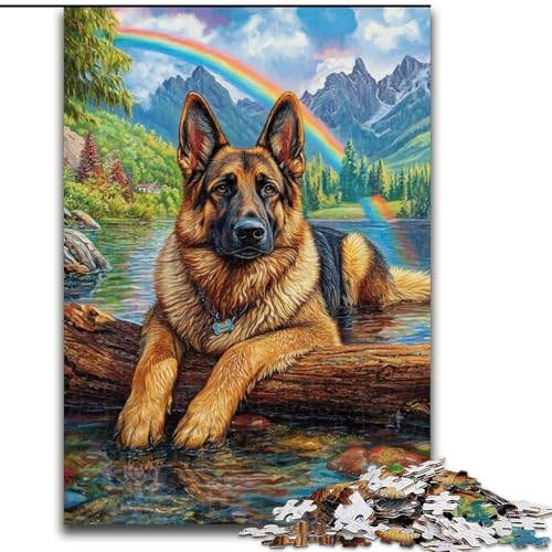 1000-teiliges Puzzle für Teenager, Geschenke für Deutsche Schäferhunde, Lernspielzeug, Familienspiele, einzigartige Geburtstags- und Geschenkideen (Größe 50x75cm) von LiJianXXE