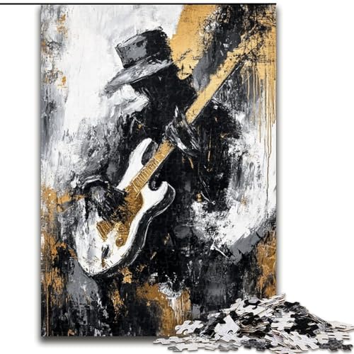 1000-teiliges Puzzle für Teenager, die Gitarre Spielen, Ölgemälde, Familienspiel, Stressabbau, schwierige Herausforderung, EIN Kunstwerk für Kinder ab 14 Jahren (Größe 50x75cm) von LiJianXXE