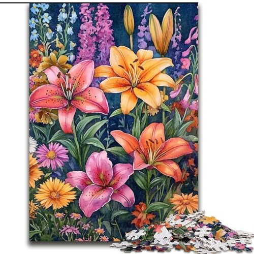 1000-teiliges Puzzle mit Orchideenblüten, geeignet für Kinder ab 14 Jahren, Lernspiele für zu Hause, DIY-Spielzeug, Kunstwerk, Geschenk (Größe 26x38cm) von LiJianXXE