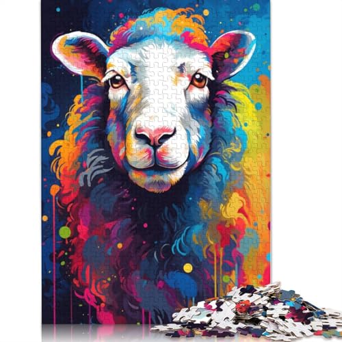1000-teiliges Puzzlespiel mit Tierschafen, Puzzles für Holzpuzzles, Lernspiel, Herausforderungsspielzeug, 75 x 50 cm von LiJianXXE
