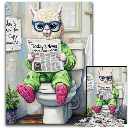 Alpaca Go Toilet Puzzle für Erwachsene, 1000 Kartonpuzzles, interaktives Familienspiel, Denksportaufgabe, Lernspielzeug, 26x38cm/10,23x14,96 Zoll Alpaca Go Toilet Puzzle für Erwachsene, 1000 Kartonpuzzles, interaktives Familienspiel, Denksportaufgabe, Lernspielzeug, 26x38cm/10,23x14,96 Zoll von LiJianXXE